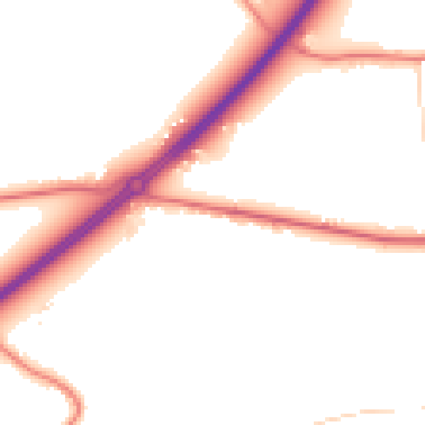 Daytime road noise heatmap for PR4 4SR