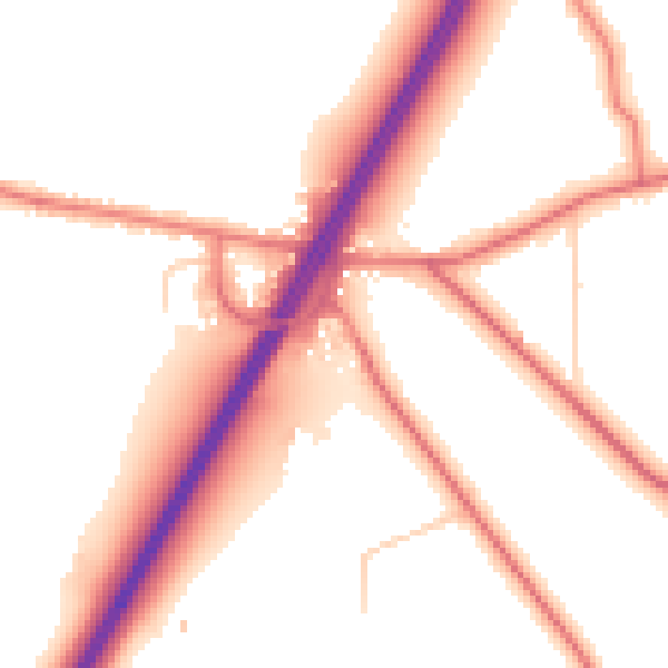 Daytime road noise heatmap for PR4 4TG