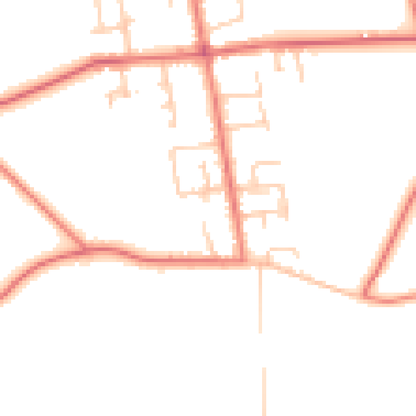 Daytime road noise heatmap for PR4 4XJ