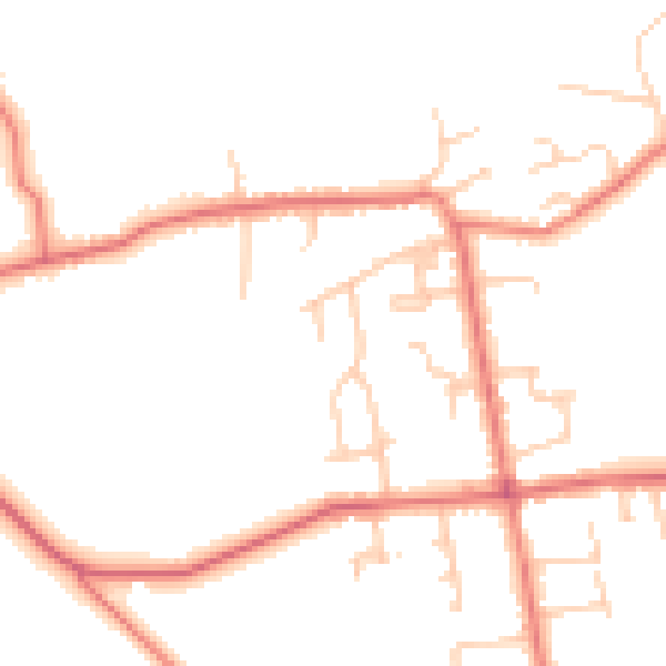 Daytime road noise heatmap for PR4 4YE