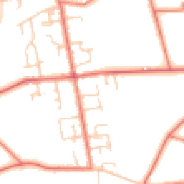 Daytime road noise heatmap for PR4 4ZP