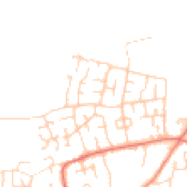 Daytime road noise heatmap for PR4 5BL