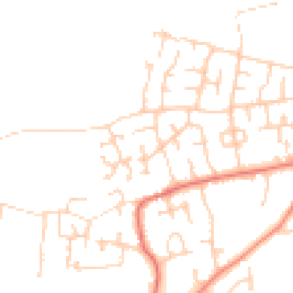 Daytime road noise heatmap for PR4 5BU