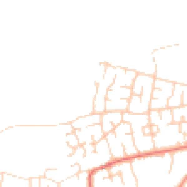 Daytime road noise heatmap for PR4 5DE