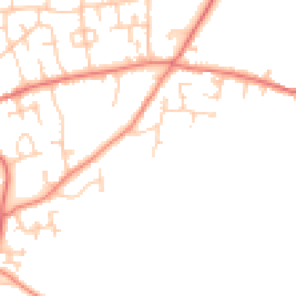 Daytime road noise heatmap for PR4 5DF