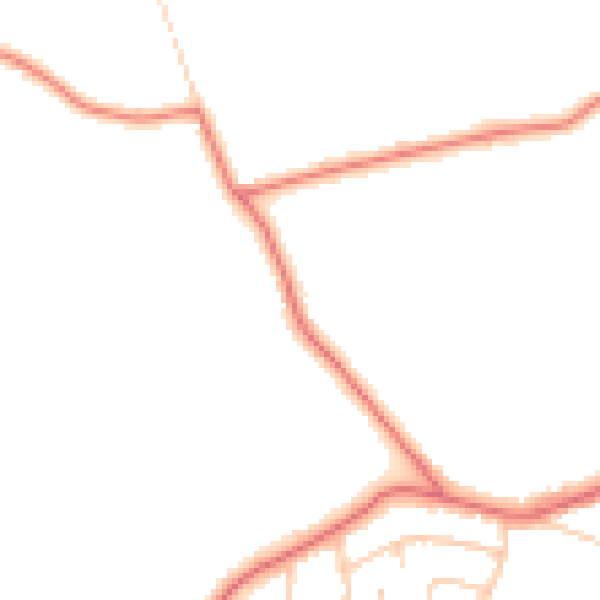 Daytime road noise heatmap for PR4 5HJ