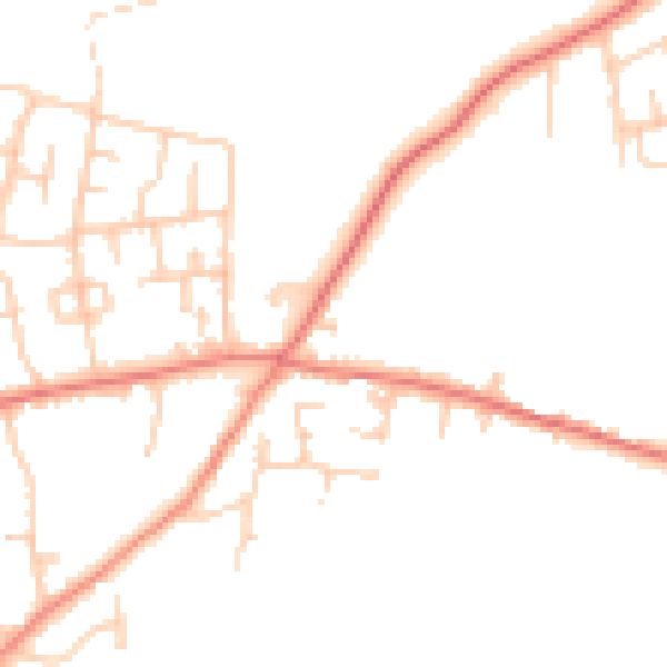 Daytime road noise heatmap for PR4 5HR