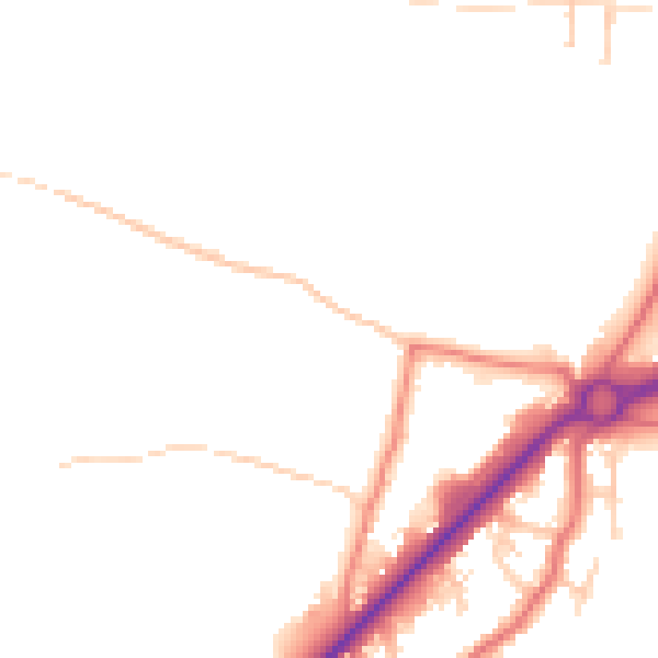 Daytime road noise heatmap for PR4 5LE