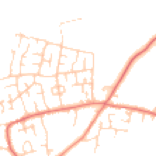 Daytime road noise heatmap for PR4 5NH