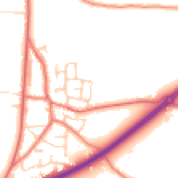 Daytime road noise heatmap for PR4 5RD