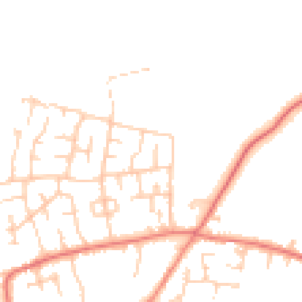 Daytime road noise heatmap for PR4 5WE