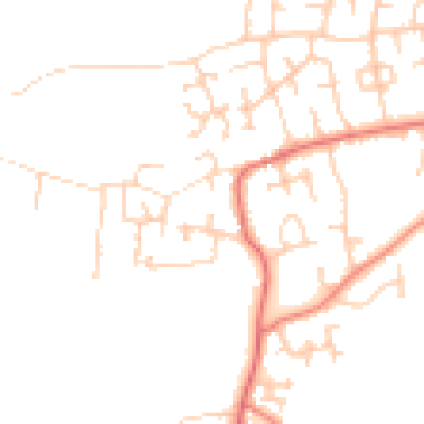 Daytime road noise heatmap for PR4 5YH