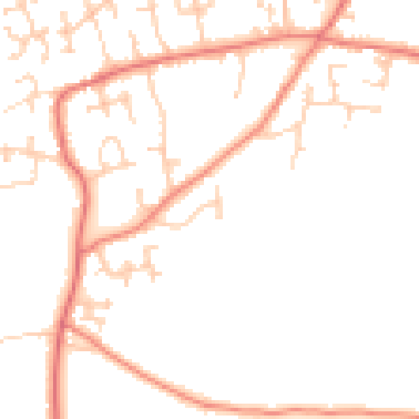 Daytime road noise heatmap for PR4 5ZF