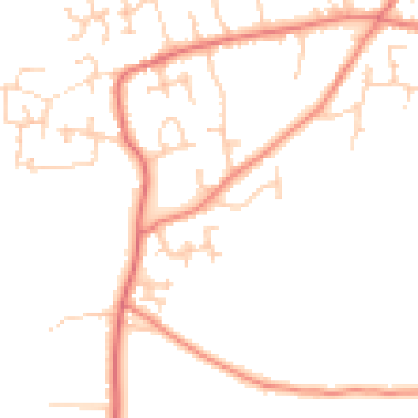 Daytime road noise heatmap for PR4 5ZQ
