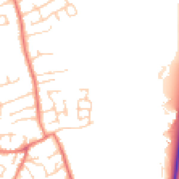Daytime road noise heatmap for PR4 6ES