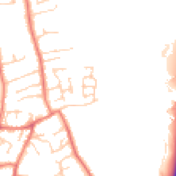 Daytime road noise heatmap for PR4 6EU