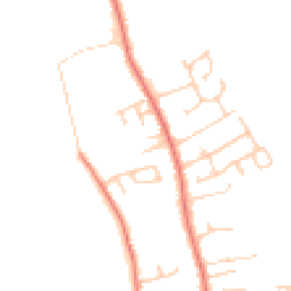 Daytime road noise heatmap for PR4 6EZ