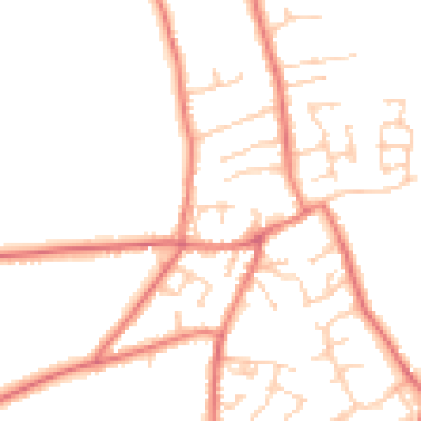 Daytime road noise heatmap for PR4 6HA