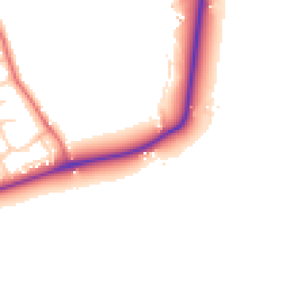Daytime road noise heatmap for PR4 6HJ