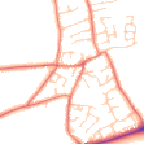 Daytime road noise heatmap for PR4 6LS