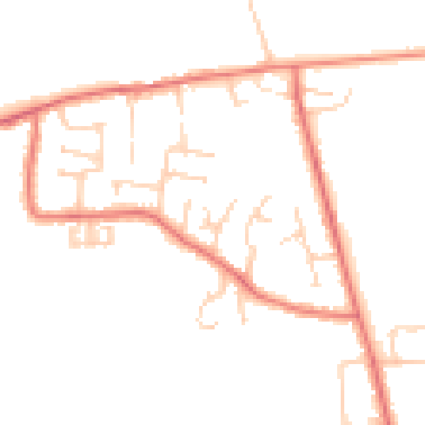 Daytime road noise heatmap for PR4 6RW