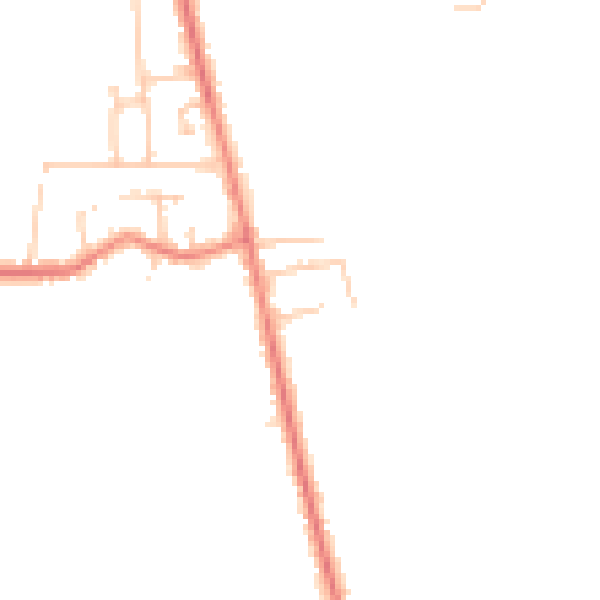 Daytime road noise heatmap for PR4 6SX