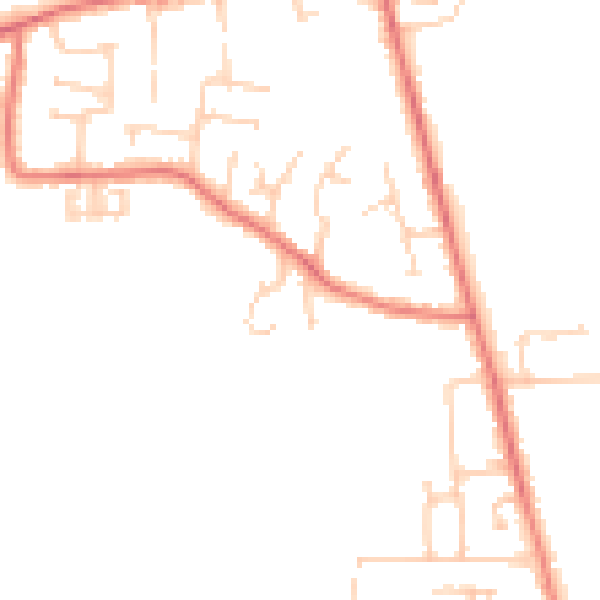Daytime road noise heatmap for PR4 6SZ
