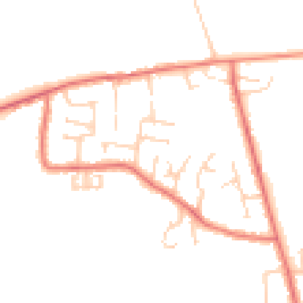 Daytime road noise heatmap for PR4 6TL