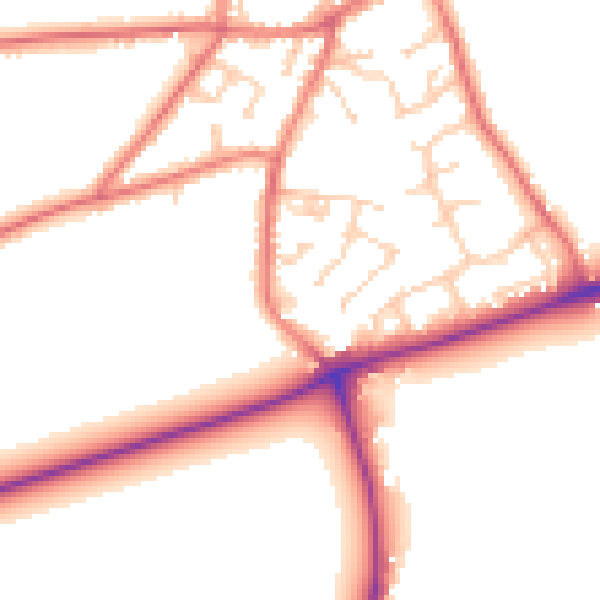 Daytime road noise heatmap for PR4 6TR
