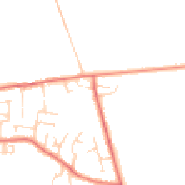 Daytime road noise heatmap for PR4 6TS