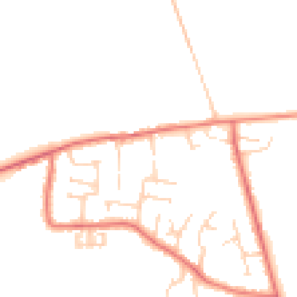 Daytime road noise heatmap for PR4 6YB