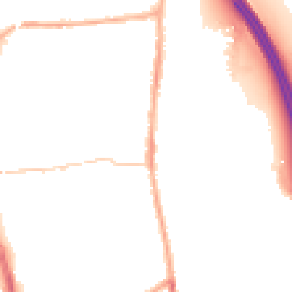 Night-time road noise heatmap for PR6 0AG