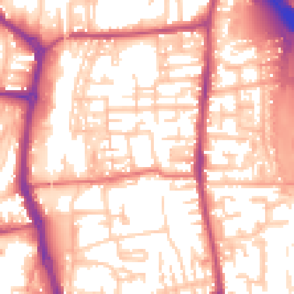 Daytime road noise heatmap for PR6 0AS