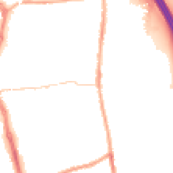 Night-time road noise heatmap for PR6 0AT