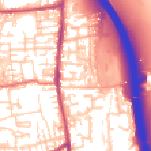 Daytime road noise heatmap for PR6 0AW