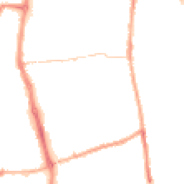 Night-time road noise heatmap for PR6 0BA