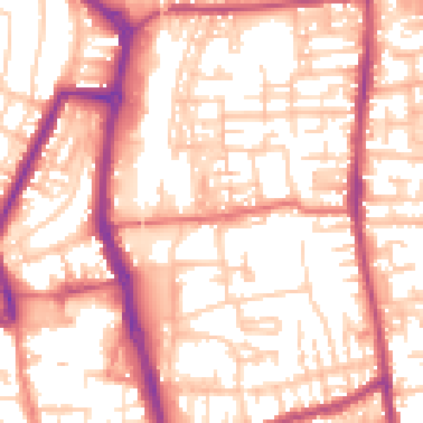 Daytime road noise heatmap for PR6 0DE