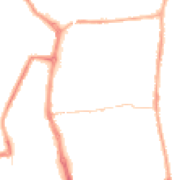 Night-time road noise heatmap for PR6 0DF