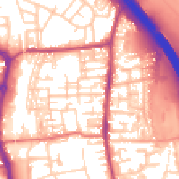 Daytime road noise heatmap for PR6 0DP