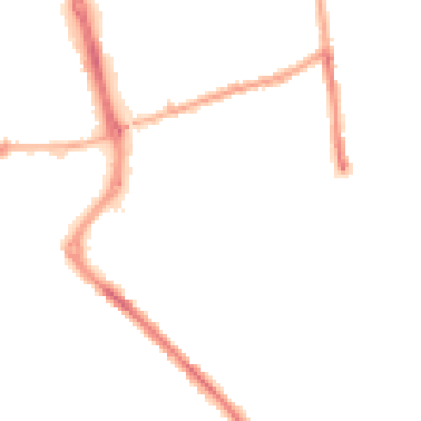 Night-time road noise heatmap for PR6 0HD