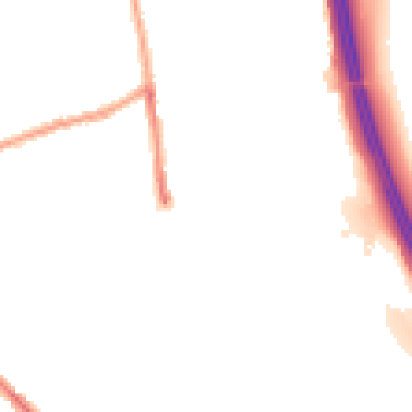 Night-time road noise heatmap for PR6 0QH