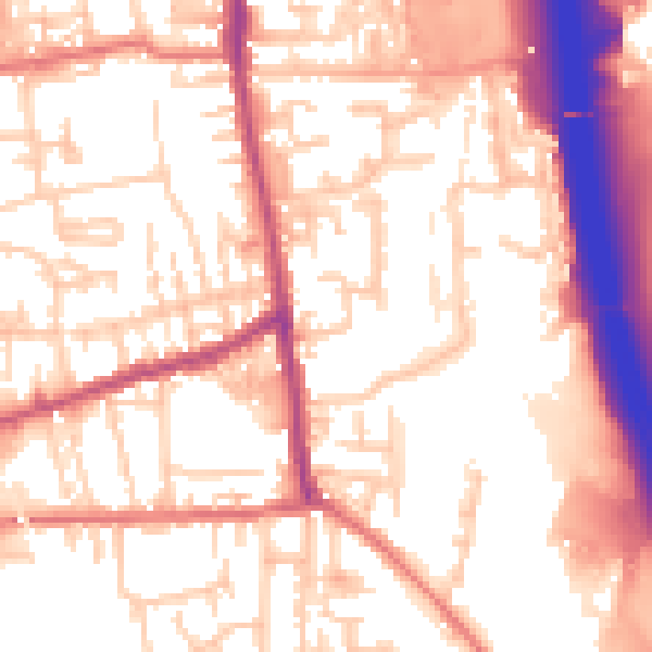 Daytime road noise heatmap for PR6 0SX