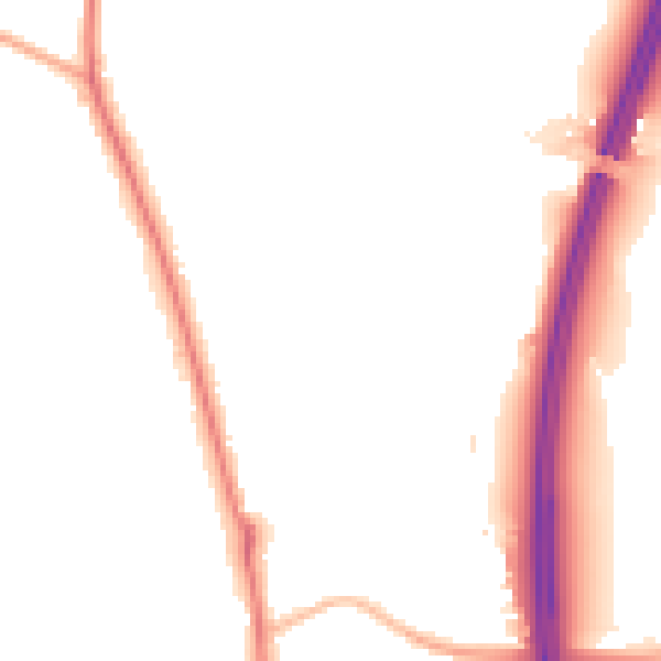 Night-time road noise heatmap for PR6 7DN