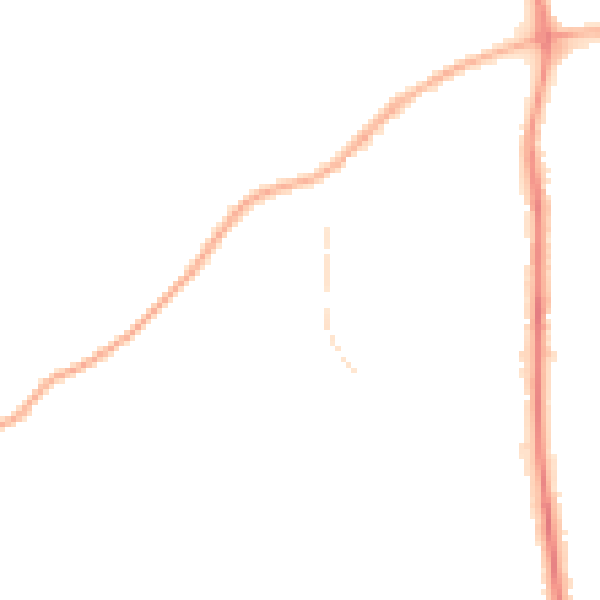 Night-time road noise heatmap for PR6 7EG