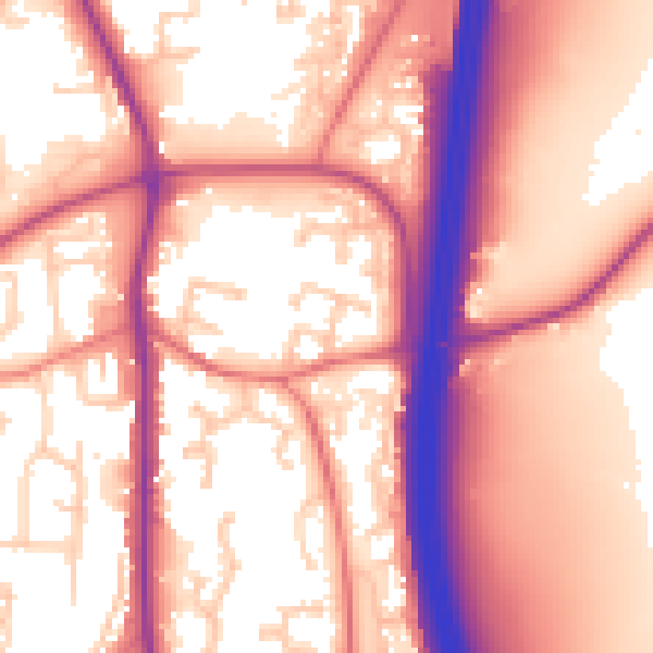 Daytime road noise heatmap for PR6 7FG