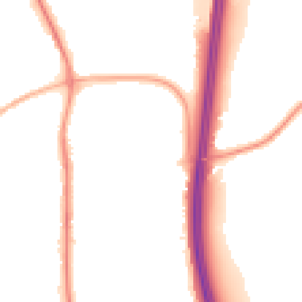 Night-time road noise heatmap for PR6 7FG