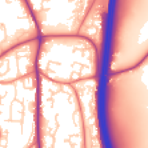 Daytime road noise heatmap for PR6 7FL