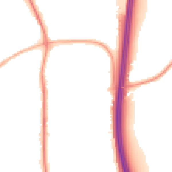 Night-time road noise heatmap for PR6 7FL