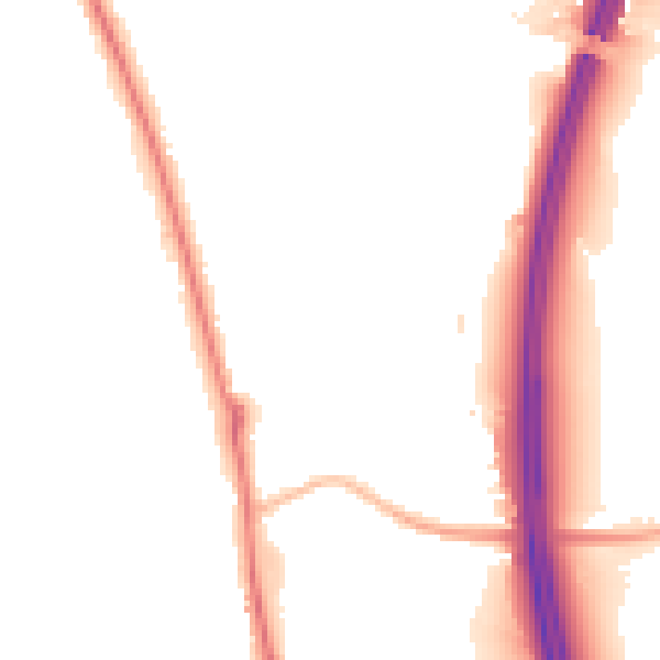 Night-time road noise heatmap for PR6 7GZ