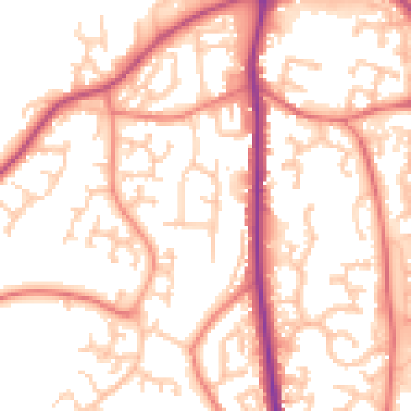 Daytime road noise heatmap for PR6 7JL